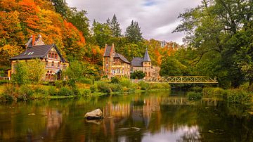 Herfst in Treseburg, Duitsland