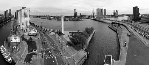 Manhattan aan de Maas Rotterdam Zwart/wit