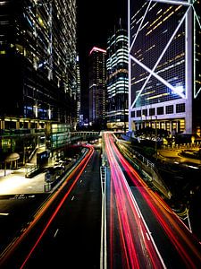 Photographie du soir à Hong Kong