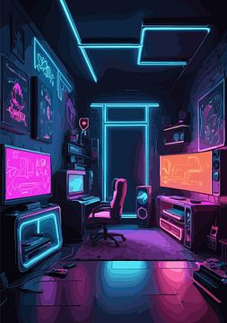 Salle de jeux en néon