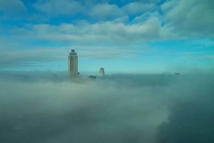 Rotterdam center in the fog by Ilya Korzelius