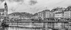 Rathaussteg Luzern - version noir et blanc