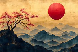 Berglandschap in Ukyio-e pracht van Skyfall