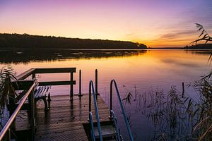Sonnenaufgang am Plauer See in der Stadt Plau am See