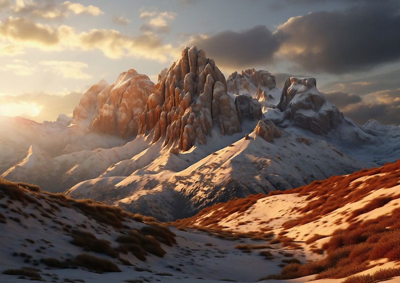 Winter in den Bergen von fernlichtsicht