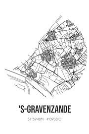 's-Gravenzande (South-Holland) | Map | Black and White by Prints of Place