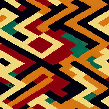 Abstract Navajo Aztec pattern #XIX by Whale & Sons