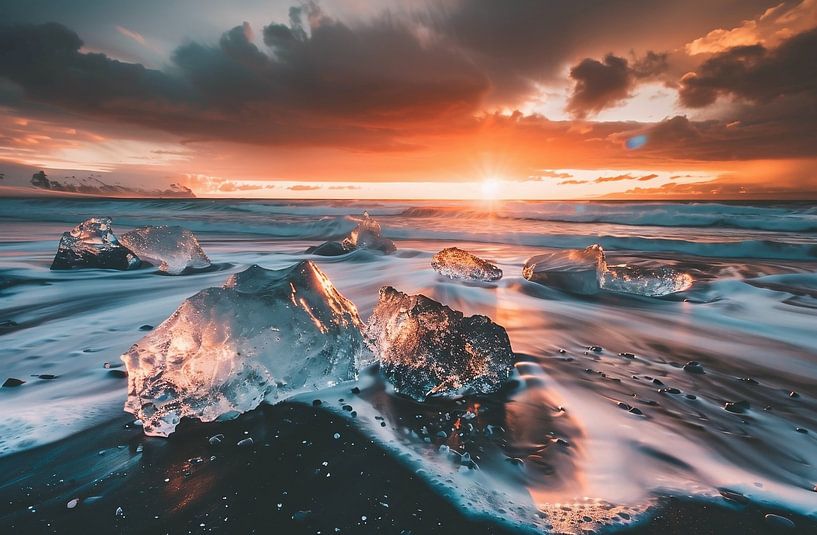 Küstenglühen: Islands Abendschönheit von fernlichtsicht