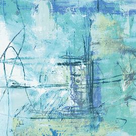 abstract intuition in shades of blue by Claudia Gründler