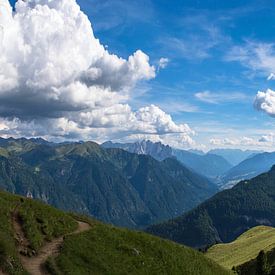 Paysage de montagnes vertes sur Douwe van Willigen