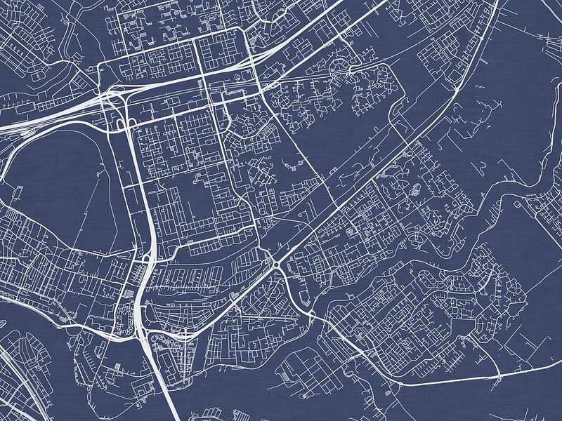 Map of Capelle aan den IJssel in Royal Blue by De Kaartenwinkel