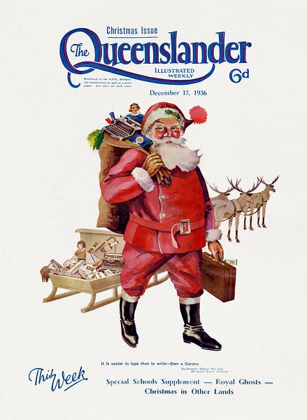 Retro Christmas Poster by Hello Pompoyo