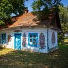 Mit Blumen bemaltes Haus in Zalipie von Antwan Janssen