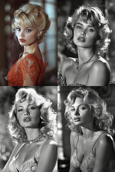Women in glamour style 1950s and 1960s photography and film industry. Artificial intelligence of non-existent persons. by Egon Zitter