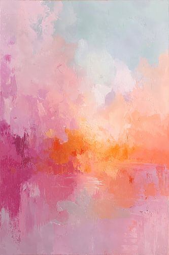 Lever de soleil abstrait au pastel n° 1