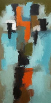 Taller Than The Rest - Bold Colour Abstract Painting by Frankie Soldado