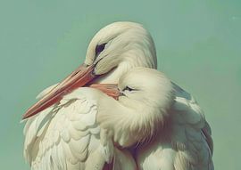Storchenmalerei | Leises Federgeflüster von Blickfänger Gemälde