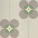 Retro Scandinavisch design geïnspireerd bloemen en bladeren in lichtgrijs, groen, wit van Dina Dankers thumbnail