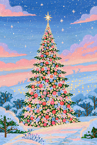 Weihnachtszauber zwischen rosa Wolken