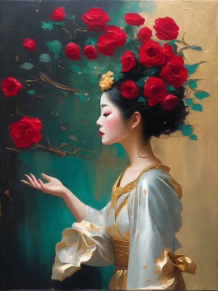 Geisha in bloom by Jolique Arte