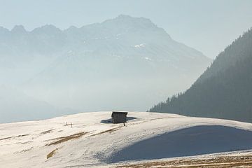 Winter quiet at Lermoos - hut in the light by KB Design & Photography (Karen Brouwer)