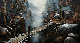 Mountain hut by a gorge by Nick Wendt