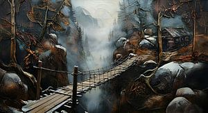 Berghütte an einer Schlucht
