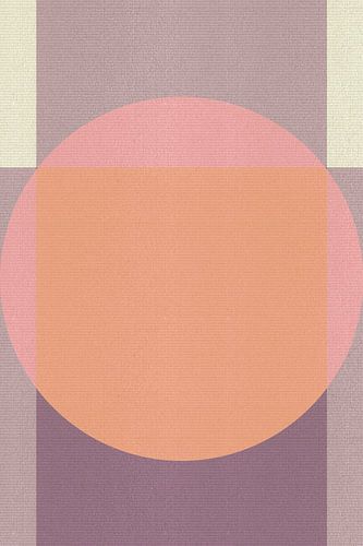 Abstracte geometrische kunst in pastelroze, lila, wit