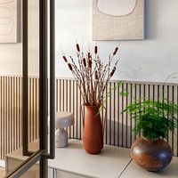 Klantfoto: Linen collection - abstract shape 1 van TW living, op canvas