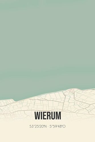 Alte Karte von Wierum (Fryslan)