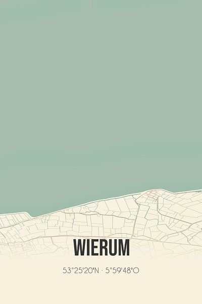 Carte ancienne de Wierum (Fryslan) par Affiches de lieux