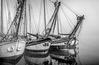 Les vieux bateaux de navigation ont amarré au quai d'IJssel dans Kampen par Sjoerd van der Wal Photographie Aperçu