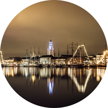 Kampen avondzicht op de skyline aan de IJssel van Sjoerd van der Wal Fotografie