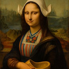 Mona Lisa in Hollandse Dracht met Klomp van But First Framing