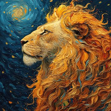 Lion Poster Print Moon sur Niklas Maximilian