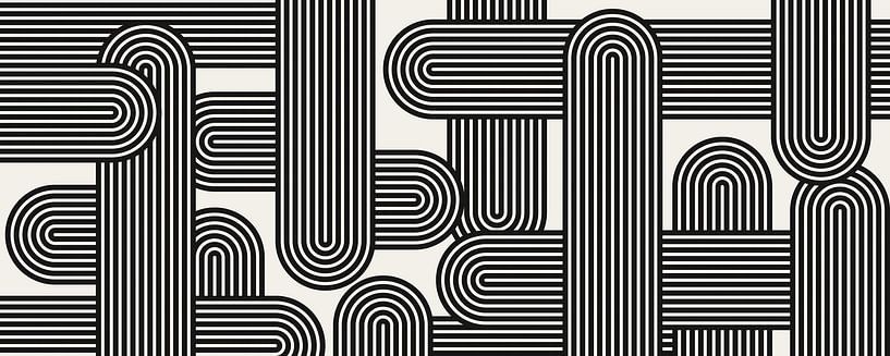 Graue und schwarze Geometrie 1 von Vitor Costa