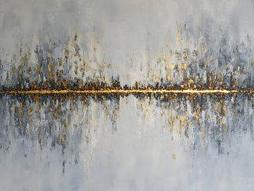 Moderne abstracte minimalistische wabi-sabi gouden kunst