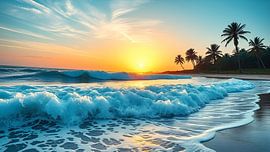 Sunset on a dream beach by Jean Pierre