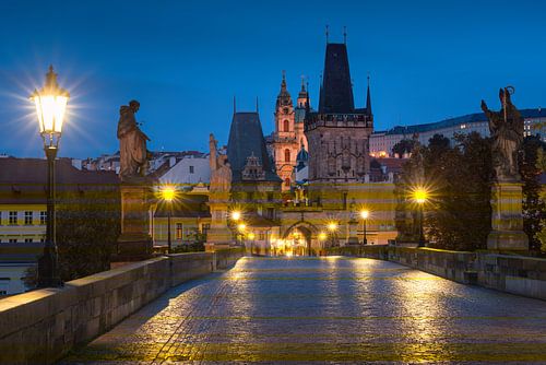 Walk on Charles bridge in Prague