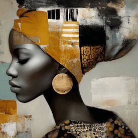 Golden Daydream, modernes und abstraktes Porträt von Studio Allee