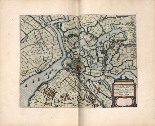 Écluse, plan de la ville Joan Blaeu 1652