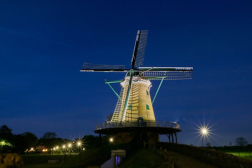 Corn mill De Windhond Soest in the blue hour by Ad Jekel