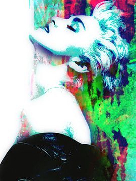 Madonna True Blue Abstract Portret van Art By Dominic