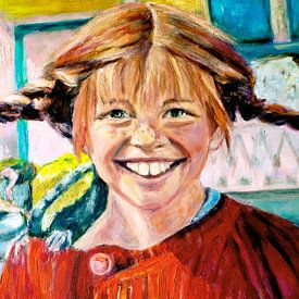 Schilderij van Pippi Langkous, portret II van Liesbeth Serlie