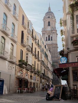malaga spain city architecture girl