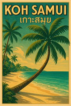 Koh Samui Golden Coast - Affiche de rêve des îles de l'Asie du Sud-Est