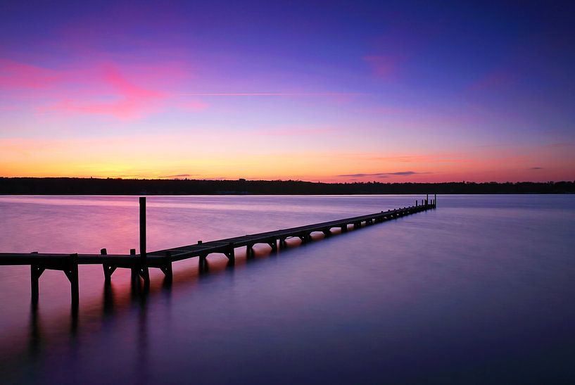 Long jetty in the sunset by Frank Herrmann