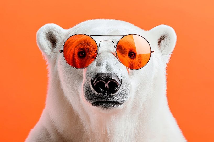 Polar bear with sunglasses - Colourful and cool by Poster Art Shop