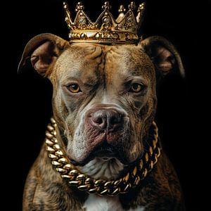 Pitbull-König mit Krone