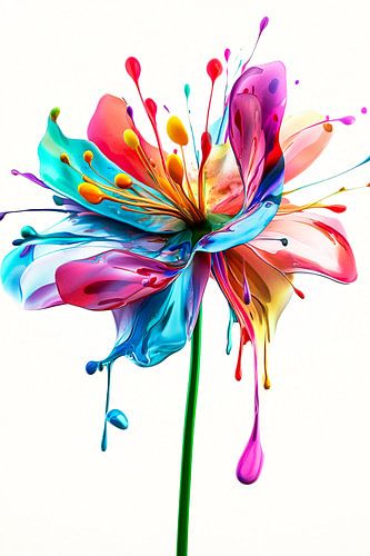 Art floral abstrait et coloré